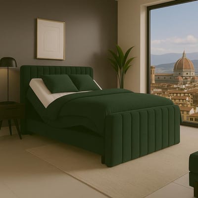 Boxspring Florence Elektrisch verstelbaar 120x200 cm Donkergroen