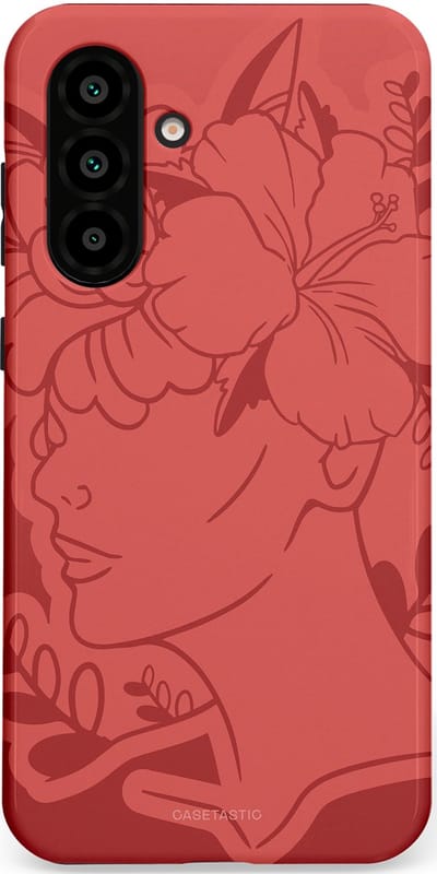 Casetastic hoesje geschikt voor Samsung Galaxy A36 / Samsung Galaxy A56 - Dubbellaagse bescherming - Bloemenfluistering - Fashion Case - Koraal Terracotta