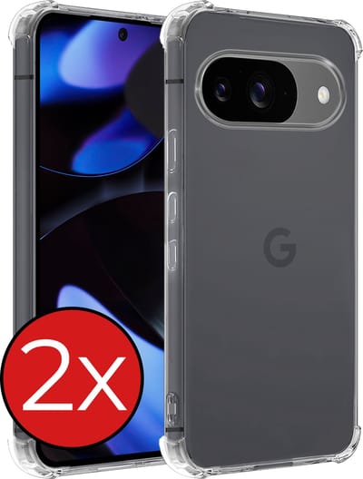 Hoesje - 2 Stuks - Geschikt voor Google Pixel 9 - Sterk & Shockproof - Back Cover - Siliconen Case - Telefoon Hoes Shock Proof - Telefoonhoes - Transparant