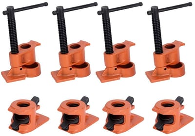 Dailygoods- Buisschroefklemmen 4 stuks - H-stijl Klemmen - Robuust Gietijzer - Verlengde Handgreep - Veilig Bevestigen - Geschikt voor Werkbank