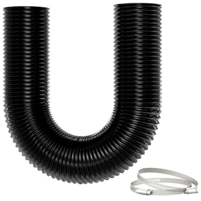 PromoHome Afzuigslang Ø100mm 5m 5-Laags Flexbuis met Klemmen - Warmte-isolatie & Geluidsreductie - Flexibele Ventilatieslang en Droger Slang - Zwart