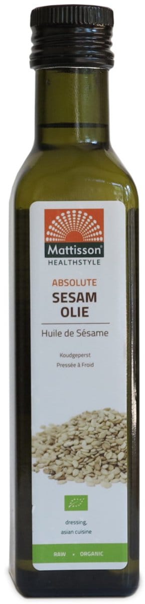 Mattisson - Biologische Sesam Olie - 100% Biologisch - Rijk aan Omega 6 - 250 ml