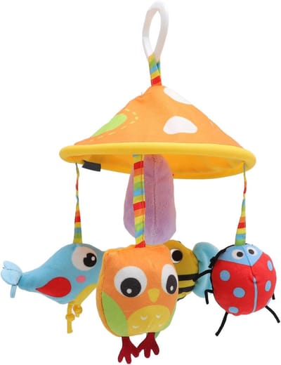 Kinderwagen Hangspeelgoed - Autostoel Speelgoed - Baby Entertainment - Zacht Pluche Materiaal - 25 x 20 x 4 cm