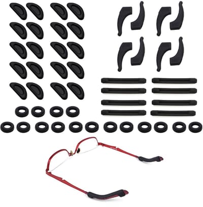 Dailygoods - Antislip Siliconen Neuspads voor Brillen - 26 Paar Zwart