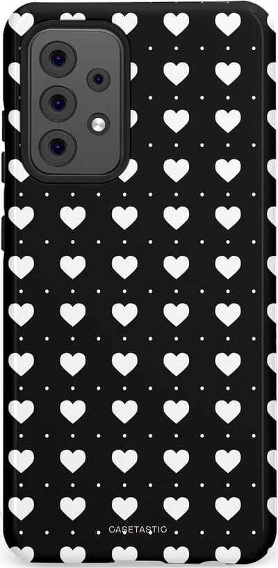 Casetastic Hoesje Geschikt voor Samsung A52 (4G/5G/s) - Stijlvolle Beschermende Duo-layer Case - Stipjes en Hartjes