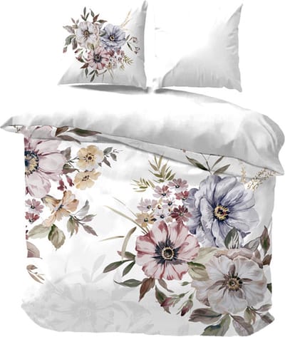 iSleep Dekbedovertrek Anna - Litsjumeaux - 240x200/220 cm - Wit