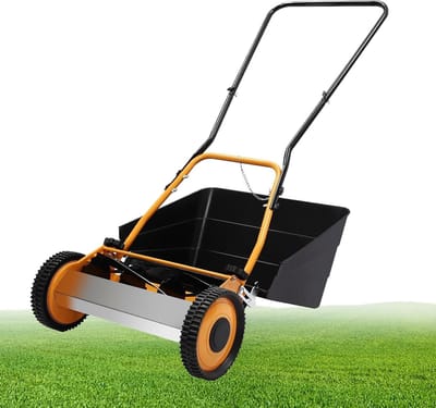 Handmatige Grasmaaier - Duwmaaier Grasmaaier - Gazon Onderhouden - Zelfslijpende Messen - 40 cm Maaibreedte - Oranje Zwart