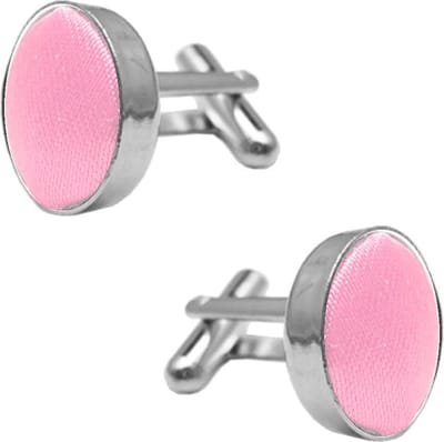 Fako Bijoux - Manchetknopen - Staal & Zijde - 16mm - Lichtroze