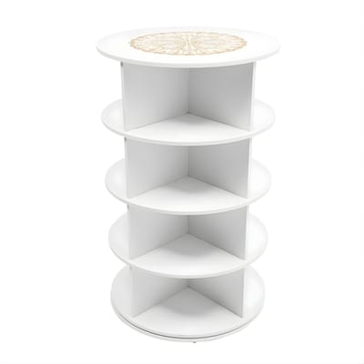 Schoenenkast Draaibaar – 4 Niveaus – PVC Opbergrek – Voor Entree, Woonkamer en Kantoor – 59x59x92,7 cm – Wit