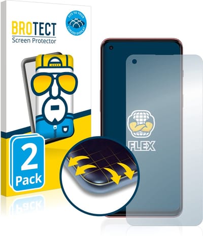BROTECT - Screenprotector voor OnePlus Nord 2 - Folie Beschermfolie transparant volledig dekking - 2 Stuks