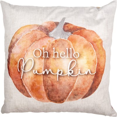 Clayre & Eef Kussenhoes Overig 45x45 cm Beige Polyester Pompoen Herfst decoratie
