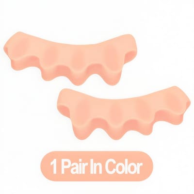 Siliconen Teenbeschermer 1 Paar – Gel Teen Protector tegen Hallux Valgus, Bunion, Likdoorns & Drukpunten, Voetverzorging Hulpmiddel-BEIGE