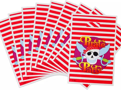 Akyol - Uitdeelzakjes piraat| 10 stuks -uitdeelzakjes piraat -verjaardag uitdeelzakjes piraat | Traktatie zakjes voor Uitdeelcadeautjes | Uitdeelzakjes Kinderfeestje | Kinderen | Cadeau | Verjaardag