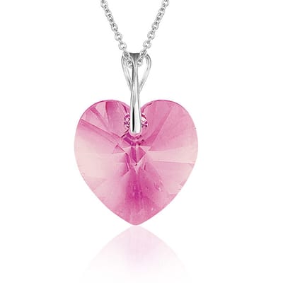 Montebello Ketting Mila HZ563 - Swarovski Hart - 925 Zilver Gerhod. - Ø18mm - 50cm