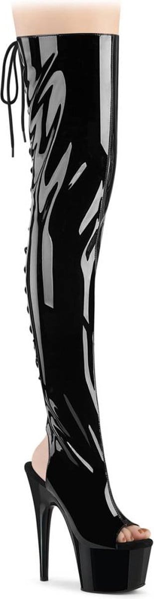 Pleaser - ADORE-3017 Plateau Overknee Laarzen - US 5 - 35 Shoes - Zwart
