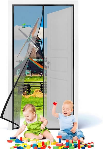 Magnetische Deurhor - Vliegenhor Zelfsluitend - Insecten Buiten Houden - Automatisch Sluitend - 60 x 190 cm - Zwart