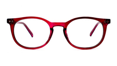 VERTEBRIL Gafa - Sterkte -0.50 - Kleur Very Berry - GEEN leesbril – Unisex bril voor veraf – Kleine pasvorm – Flexibele veren - Hoge kwaliteit min-glazen – Helder zicht op afstand - Myopie/bijziendheid - Inclusief etui en doekje