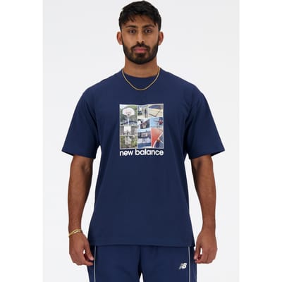 New Balance Hoops Graphic T-shirt Nbnavy Taglia: L | T-shirt stampate Outlet | Uomo | Blu