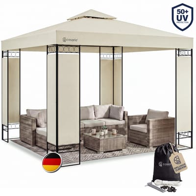 Casaria Paviljoen Lorca 3x3m - UV-bescherming 50+ Metaal - Crème