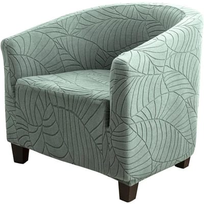 Housse de Fauteuil Club Jacquard Couleur Unie Élastique Housse de Fauteuil Tuba Stretch Spandex Housses de Canapé Club pour Salon Bar Maison gray