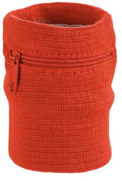 CHPN - Polsbandje met rits - Polsband met opbergzakje - Zweetbandje met Rits - Voor Sport en Fitness - Sleutelzakje - 8 x 8 CM - Rood - Festivaltasje - Festival polsband