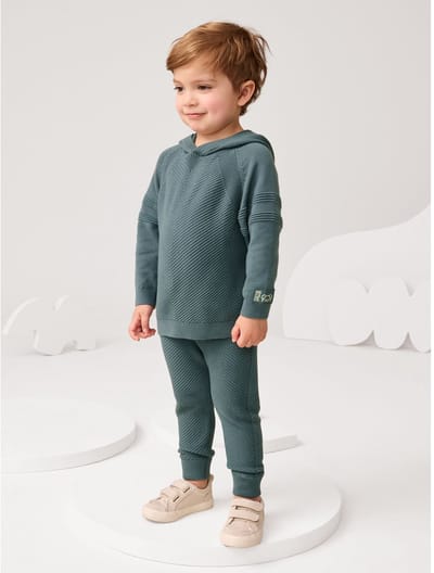 Next - Jongens - Gebreide hoodie en joggingbroek set - Blauw