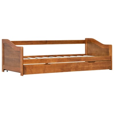 vidaXL - Bedbank - uittrekbaar - grenenhout - honingbruin - 90x200 - cm