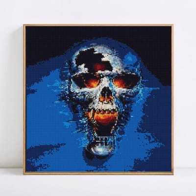 Diamantmozaïek Verkoop Cartoon 5d Diamond Painting Volledige boor ronde schedelafbeeldingen 30x30 black