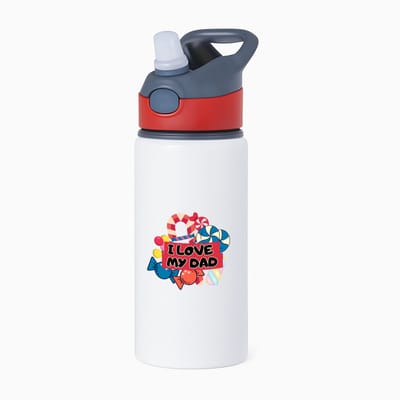 Hacebo® - Papa cadeau - waterfles met rietje rood - met opdruk - Papa - Vader cadeau - met opdruk - Vader cadeau - Vader cadeautjes - Vaderdag cadeau - Vader cadeautjes verjaardag - liefste papa - papa - water fles - 650ML