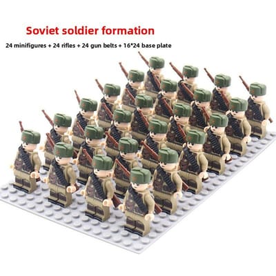 Militaire Duitse Sovjet & Amerikaanse soldaten diverse legioenen nieuwste Tweede Wereldoorlog poppen falanx pak geweer assemblage bouwstenen