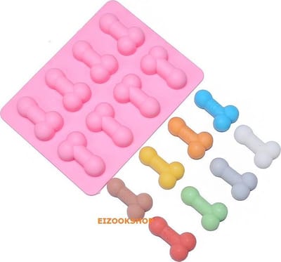 Penis vorm - ijsklontjes chocolade fondant cake penis vorm - bakken en vriezen