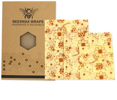 3x Bijenwas wraps - Voedsel verpakken - Herbruikbaar - Duurzaam - Beeswax wraps reusable - Herbruikbare folie - Eco vriendelijk - Wax - Snack verpakking - 3 maten: L / M / S - Lunch verpakken - Jonyx