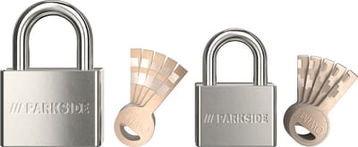 PARKSIDE Slot Hangslot 2 Delig - Voor de beveiliging van diverse objecten - Geschikt voor binnen