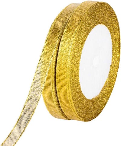 Organza lint 10mm x 45m - gouden glanzend - flexibel en sterk - ideaal voor kerstdecoratie - ShopVlot
