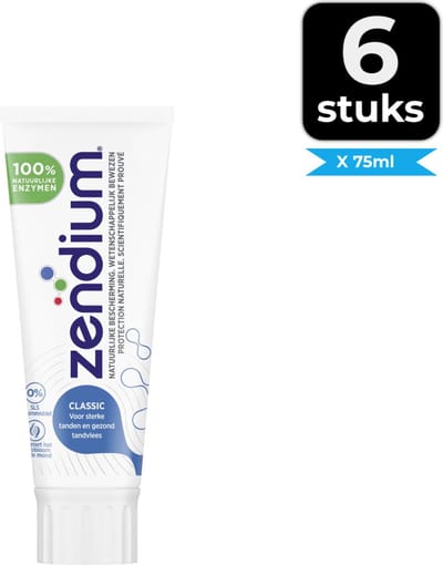Zendium Tandpasta Classic 75 ml - Voordeelverpakking 6 stuks