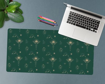 Coloray Bureau Onderlegger - Mystiek esoterisch patroon Computer Mat - 90 cm x 45 cm - Groente Bureau Onderlegger - Bureau Pad - Bureau Mat - Bureaumat - Onderlegger Bureau