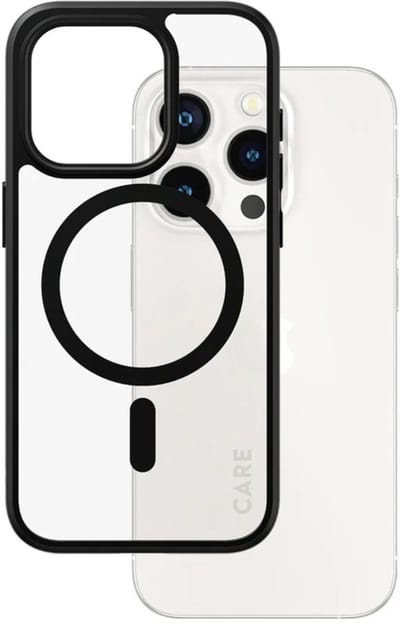 CARE by PanzerGlass Flagship Case - Transparant Urban Combat w. - Zwart MagSafe iPhone 15 Pro