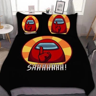 Exquise 3D Game A-Amongs Us Wallpaper Anime Digitale Print Beddengoedset Dekbedovertrek Dekbed Bed Jeugd Kinderen Meisje Jongens Cadeau 100x135cm