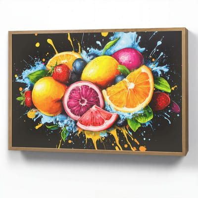 Wandlamp 90x60 cm - Oplaadbaar - Fruit - Graffiti - Kleurrijk - Sinaasappel - Aardbei - Abstract - Wandlampen binnen woonkamer - Slaapkamer lamp - Decoratieve nachtlamp - Vloerlamp draadloos