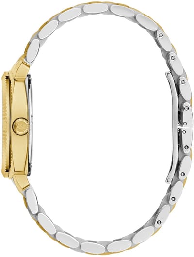 Gc Gc Flair Coussin Lady Mid Size Metal Kwarts Analoog Horloge Zilverkleurig En Goudkleurig Kast Gemaakt Van 100% Roestvrij Staal En Een Armband Van 100% Roestvrij Staal 34 Z44001L7MF, Z44002L9MF, Z44003L1MF