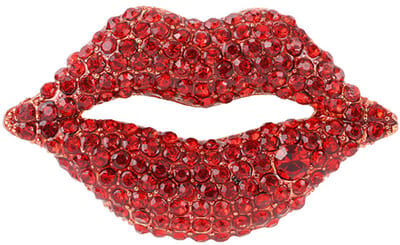 Broche lipps - sierspeld rode lippen - glitter lipps - cadeautip- kerst