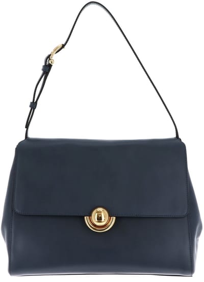 FURLA Leren schoudertas Domus Shoulder Bag 32 Grigio Blu blauw