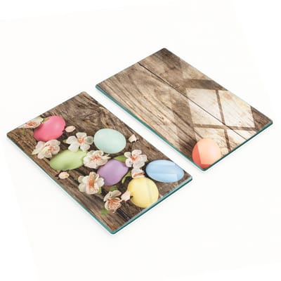 Decoratieve glazen snijplanken voor in de keuken met paasei-afbeeldingen, 2x30x52 cm