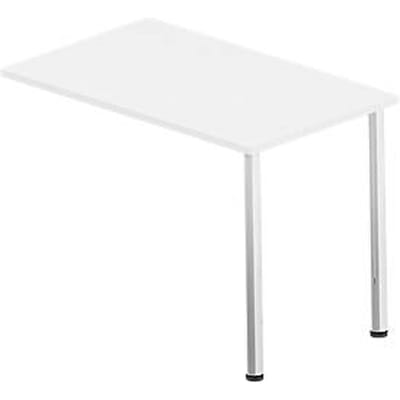 Aanbouwtafel BEXXSTAR, rechthoekig, poot van vierkante buis, B 1000 x D 600 x H 740 mm, wit