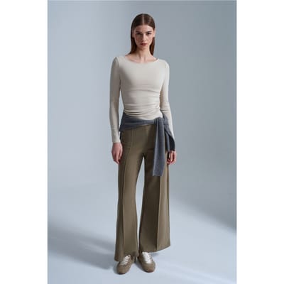 Vrouwen Wijde-Pijpen Gebreide Broek