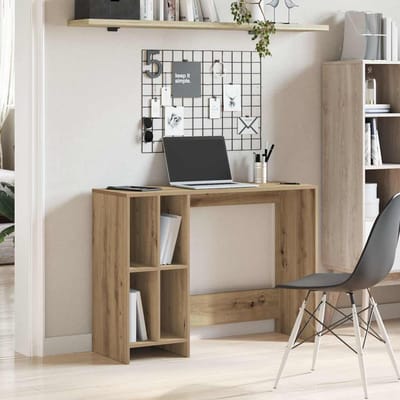 vidaXL - Bureau - 102,5x35x75 - cm - bewerkt - hout - artisanaal - eikenkleur