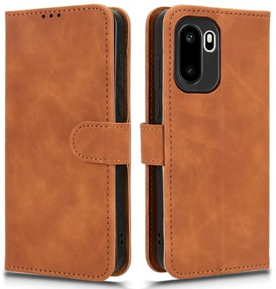Coverup Hoesje - Geschikt voor OnePlus 15R Hoesje - Coverup Book Case - Bruin
