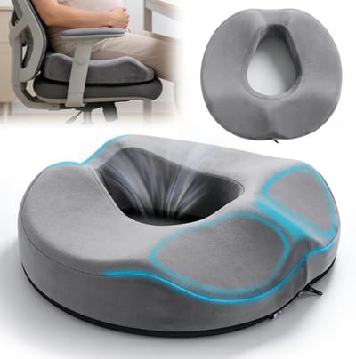 Ergonomisch Zitkussen voor Kantoor, Auto en Rolstoel - Geheugenfoam Kussen voor Hemorroïden en Rugpijn Verlichting