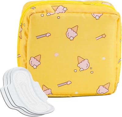 Maandverband Organizer - Opbergtasje - Hygiënisch Opbergen - Waterdicht Oxford Materiaal - 12 x 12 x 4 cm - Grijs
