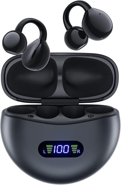 Open-Ear Clip-On Hoofdtelefoon met 40 Uur Speeltijd en Digitaal Display
